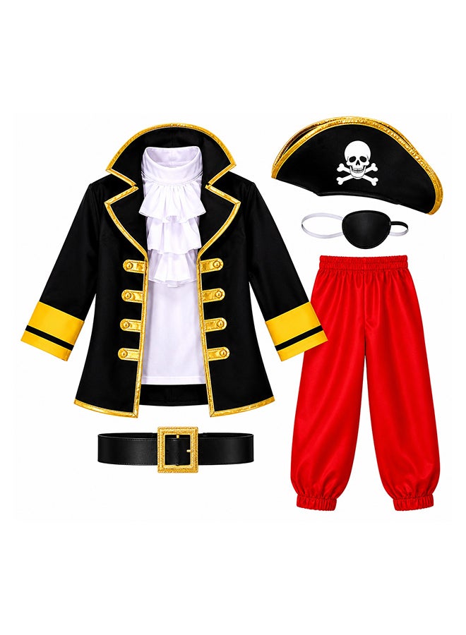 Toy Land Kids Pirate Captain Costume Set – Pirate Fancy Dress Outfit with Hat, Eye Patch and Belt for Boys of age 10 to 11 years - Image 1
