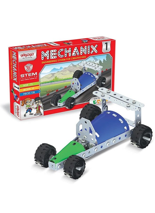 Mechanix Metal Mechanix-1 2nd Level of The Original Mechanix Series, STEM Toy, Building and Construction Set Boys and Girls Age 7+ Years  - Image 1