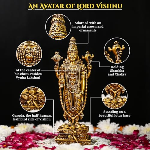 Artarium Venkateshwar Balaji Lord Tirupati Balaji Shri Venkateshwara Swami Idol for Home Decor Office Decor Gift Item (Venkateshwar Balaji 9.05 Inch) - Image 5