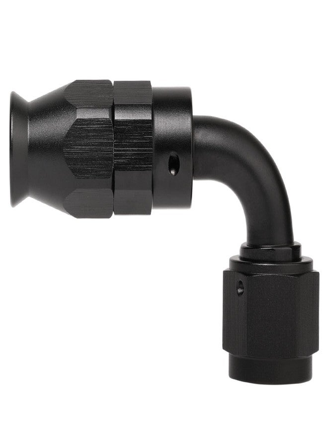 Podavelle 6AN PTFE Hose End Fitting 90 Degree Elbow Swivel Aluminum Black - Image 1