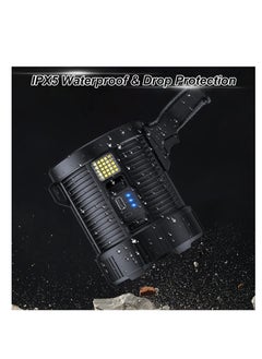 PROTON PROTON Rechargeable Spotlight, 100000 Lumens Led Spot Lights Handheld Large Flashlight Super Bright Outdoor Solar Spotlights Searchlight with Cob Light, 6 Modes, IPX5 Waterproof  - Image 5