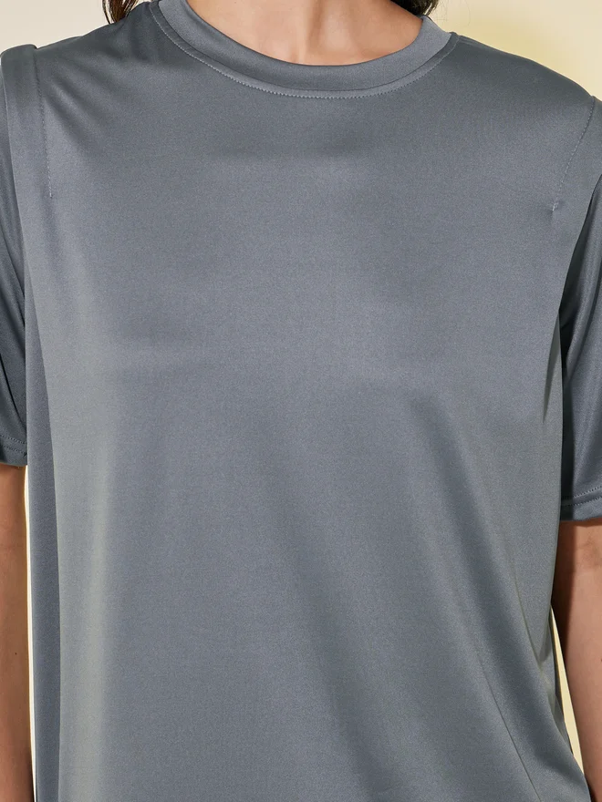 Take Two Take Two Solid Round Neck Oversized T-Shirt