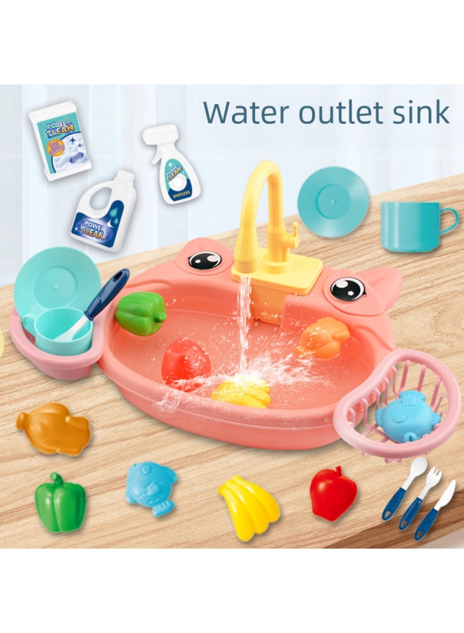 لعبة المطبخ لغسالة الأطباق للأطفال، مجموعة أطباق أطباق كهربائية يمكن الاستغناء عنها في المنزل، لعبة الوالدين والطفل - اللون: طاولة غسيل الأطباق الباندا (صندوق التجارة الإلكترونية) - Image 3