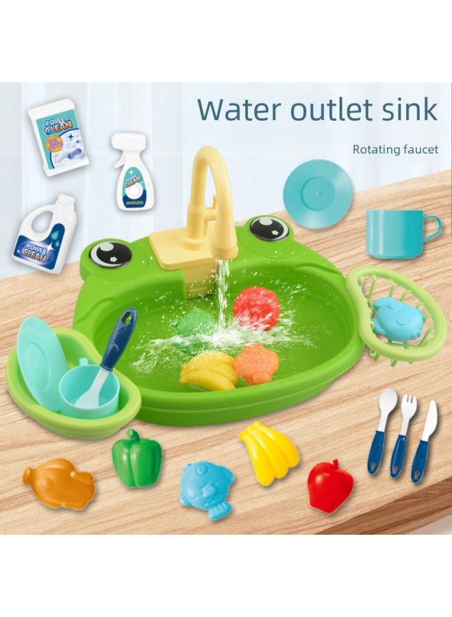 لعبة المطبخ لغسالة الأطباق للأطفال، مجموعة أطباق أطباق كهربائية يمكن الاستغناء عنها في المنزل، لعبة الوالدين والطفل - اللون: طاولة غسيل الأطباق الباندا (صندوق التجارة الإلكترونية) - Image 2