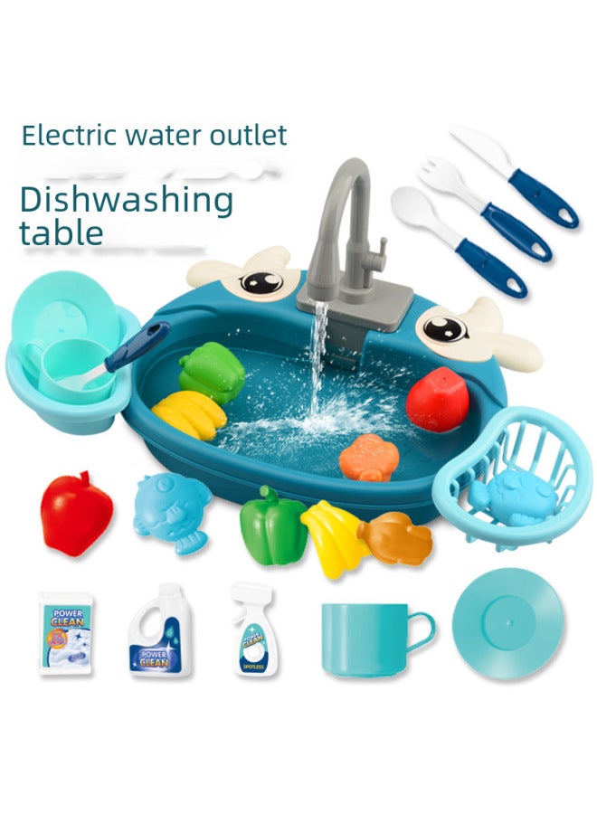 لعبة المطبخ لغسالة الأطباق للأطفال، مجموعة أطباق أطباق كهربائية يمكن الاستغناء عنها في المنزل، لعبة الوالدين والطفل - اللون: طاولة غسيل الأطباق الباندا (صندوق التجارة الإلكترونية) - Image 5