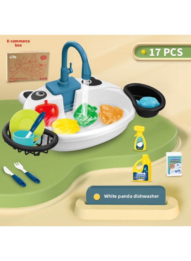 لعبة المطبخ لغسالة الأطباق للأطفال، مجموعة أطباق أطباق كهربائية يمكن الاستغناء عنها في المنزل، لعبة الوالدين والطفل - اللون: طاولة غسيل الأطباق الباندا (صندوق التجارة الإلكترونية) - Image 1