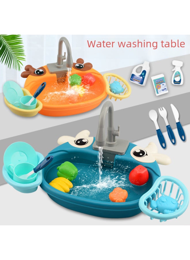 لعبة المطبخ لغسالة الأطباق للأطفال، مجموعة أطباق أطباق كهربائية يمكن الاستغناء عنها في المنزل، لعبة الوالدين والطفل - اللون: طاولة غسيل الأطباق الباندا (صندوق التجارة الإلكترونية) - Image 4