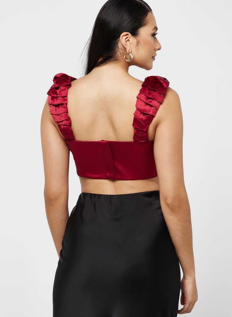 Ella Limited Edition Pleated Strap Crop Top  - Image 2