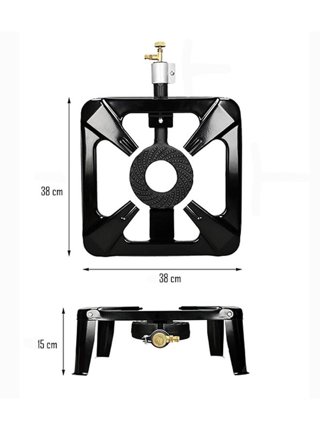 Majestic Majestic Cast Iron Stove 38X38X15 Cm – Large Portable Single Gas Burner For Camping, Outdoor, Or Home Use, High Temperature & Corrosion Resistant With Adjustable Knobs  - Image 5