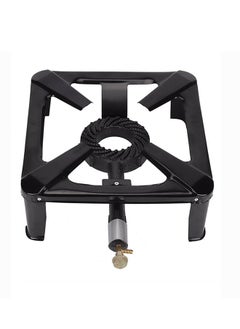 Majestic Cast Iron Stove 38X38X15 Cm – Large Portable Single Gas Burner For Camping, Outdoor, Or Home Use, High Temperature & Corrosion Resistant With Adjustable Knobs