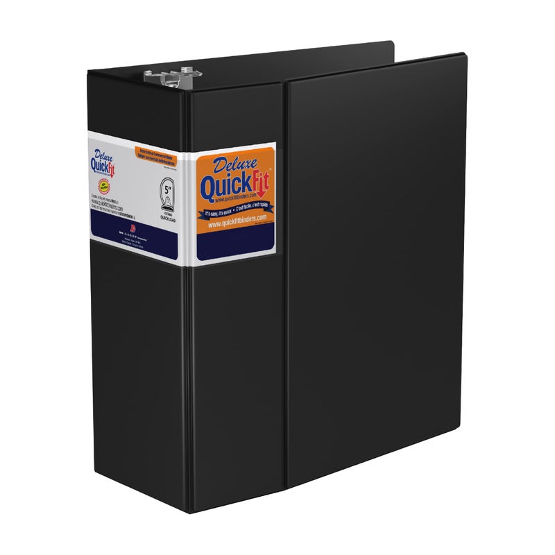 QuickFit Commercial 3 Ring Binder, Heavy-Duty D-Ring Binder, 5 Inches Wide - Image 1