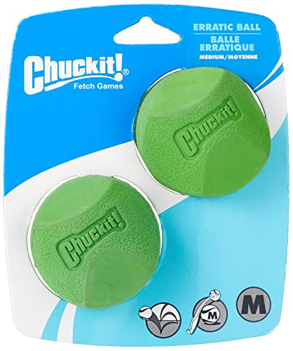 Chuckit Erratic Ball Dog Toy Medium 25 Inch Pack of 2 Indoor and Outdoor Dog Toy - Image 1