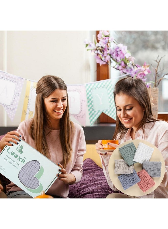 لوكسي مناديل تجشؤ موسلين من لوكسي، مصنوعة من القطن بنسبة 100%، مقاس كبير 20×10 بوصة، ناعمة للغاية وعالية الامتصاص، عبوة من 6 قطع من مناديل تجشؤ الأطفال للأولاد والبنات (متعددة الألوان) - Image 3