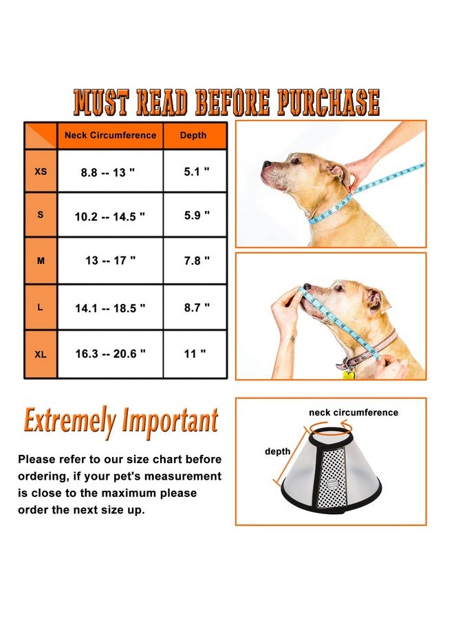 Care 4U Dog Cone Collar Soft, Cat Cone Collar For After Surgery AntiBite Lick,Elizabethan Collar For Large Dogs Medium Dogs Small Dogs,Translucent Reusable Soft Dog Cone(Xl)