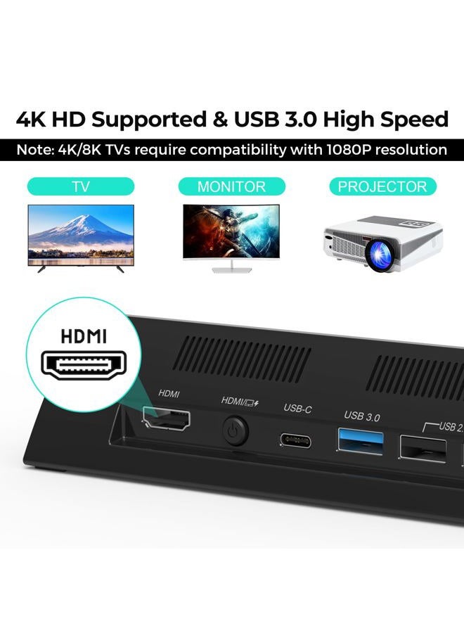 RuntoGOL TV Docking Station for Switch,Portable Switch OLED Dock Station Support 4K HDMI Output,Replacement for Official Switch Base,Switch Dock with Type-C and HDMI Cable - Image 2