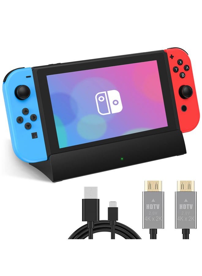 RuntoGOL TV Docking Station for Switch,Portable Switch OLED Dock Station Support 4K HDMI Output,Replacement for Official Switch Base,Switch Dock with Type-C and HDMI Cable - Image 1