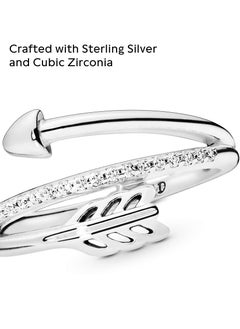 PANDORA PANDORA Wrap Arrow Ring in Sterling Silver with Clear Cubic Zirconia  - Image 4