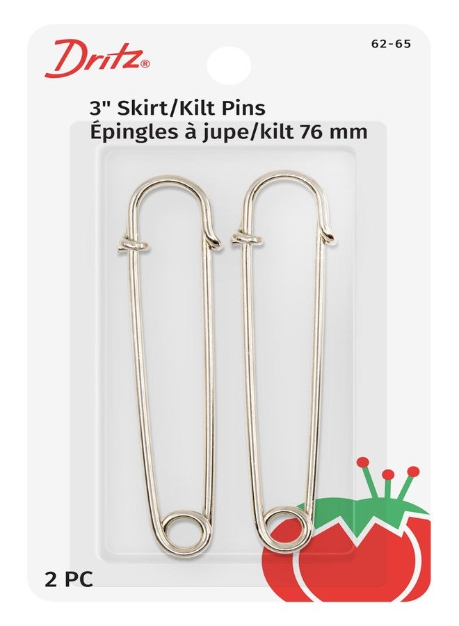 دريتز دبابيس تنورة/تنورة اسكتلندية Dritz 62-65، مطلية بالنيكل، 3 بوصات (عدد 2) - Image 1