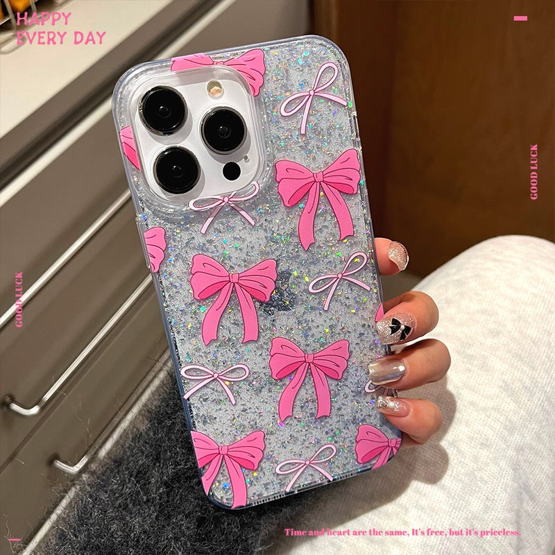 iPhone 17 Pro Max Scratch Resistant Protective for iPhone 17 17 Air 17 Pro 17 Pro Max with Bow Design and Resin Finish in Pink - Image 1