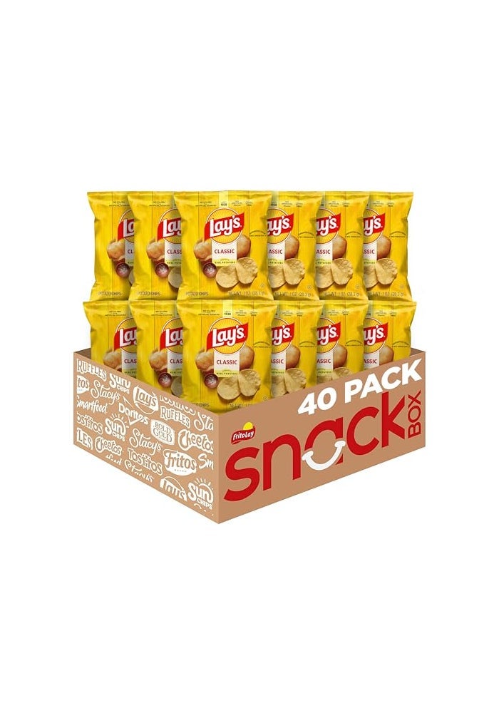 Lay's Lays Potato Chips Classic Chips Variety Pack 1 Ounce Pack of 40