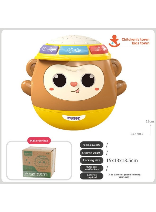 Baby Toy Tumbler Nod Doll 0-1 Year Old Newborn Children Soothing Rattle Bathing Water Play Bathroom Toy-Color:Moe Monkey Tumbler Yellow-mail Order Box  - Image 1