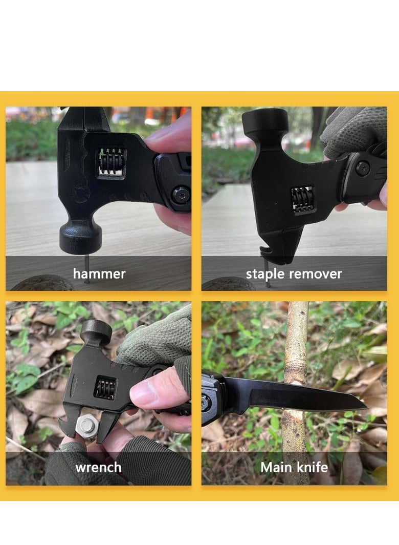 Multitool Hammer Screwdriver Multi-function Wrench Bottle Opener Cool Gadgets for Camping Survival Gear Outdoor Travel Home DIY Use Outdoor Emergency Tool Gifts for Men Husband Men Dad - Image 2