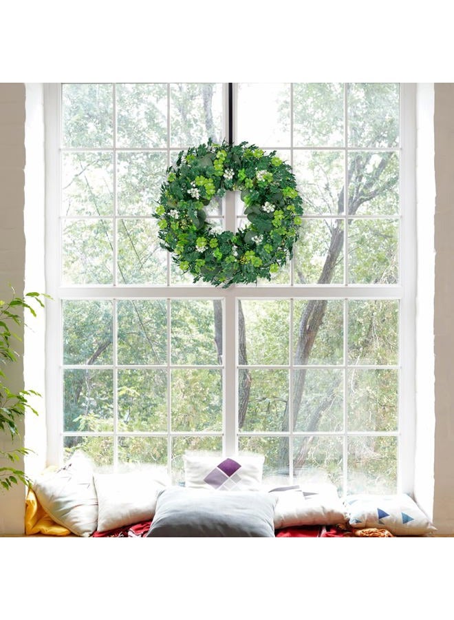 luck sea St Patricks Day Artificial Eucalyptus Wreath Saint Patrick Decorations for Front Door - St Paddys Shamrock Decor for Irish March Home Wall Porch Party Supplies - Image 5