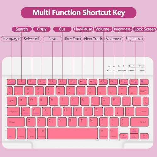 MMK for iPad 9th Generation Case with Keyboard, for iPad 8th 7th Generation Case with Keyboard (Wireless Detachable & Pencil Holder), iPad 10.2"/iPad Air 10.5"(3rd Gen)/iPad Pro 10.5" (Watermelon) - Image 5