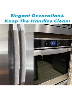 YOUGE 2 Pcs Refrigerator Door Handle Cover Washable Kitchen Appliance Decor Handles Fridge Oven Microwave Dishwasher Antiskid Protector, Keep Off Fingerprints Food Stains  - Image 3