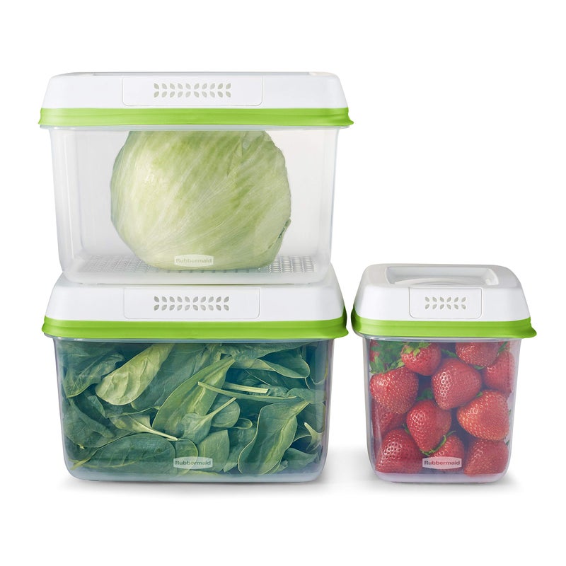 Rubbermaid حاويات حفظ الخضروات من Rubbermaid للثلاجة مع أغطية لتخزين الطعام - Image 1