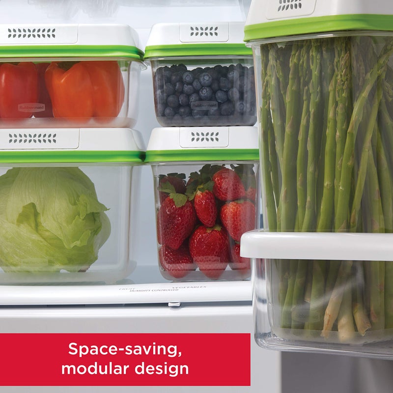 Rubbermaid حاويات حفظ الخضروات من Rubbermaid للثلاجة مع أغطية لتخزين الطعام - Image 4