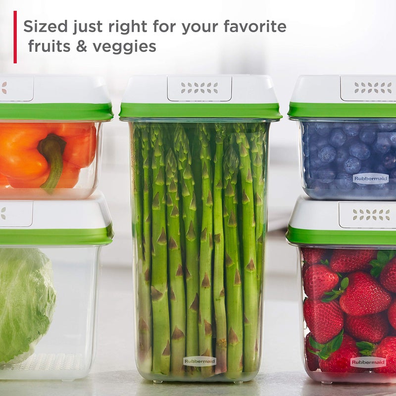 Rubbermaid حاويات حفظ الخضروات من Rubbermaid للثلاجة مع أغطية لتخزين الطعام - Image 5
