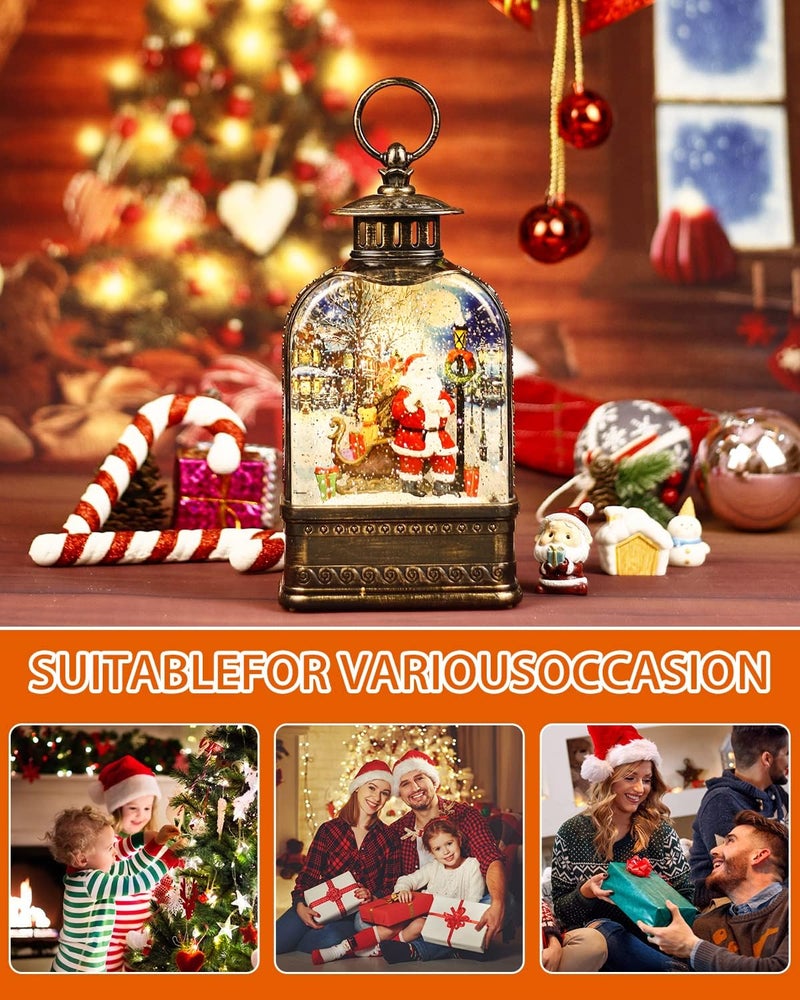 FIESTREL Christmas Snow Globes Santa Claus, Musical Light Up Snow Globes Lantern 6H Timer, Glitter Santa Snow Globe Christmas Decoration (11 Inch) - Image 4