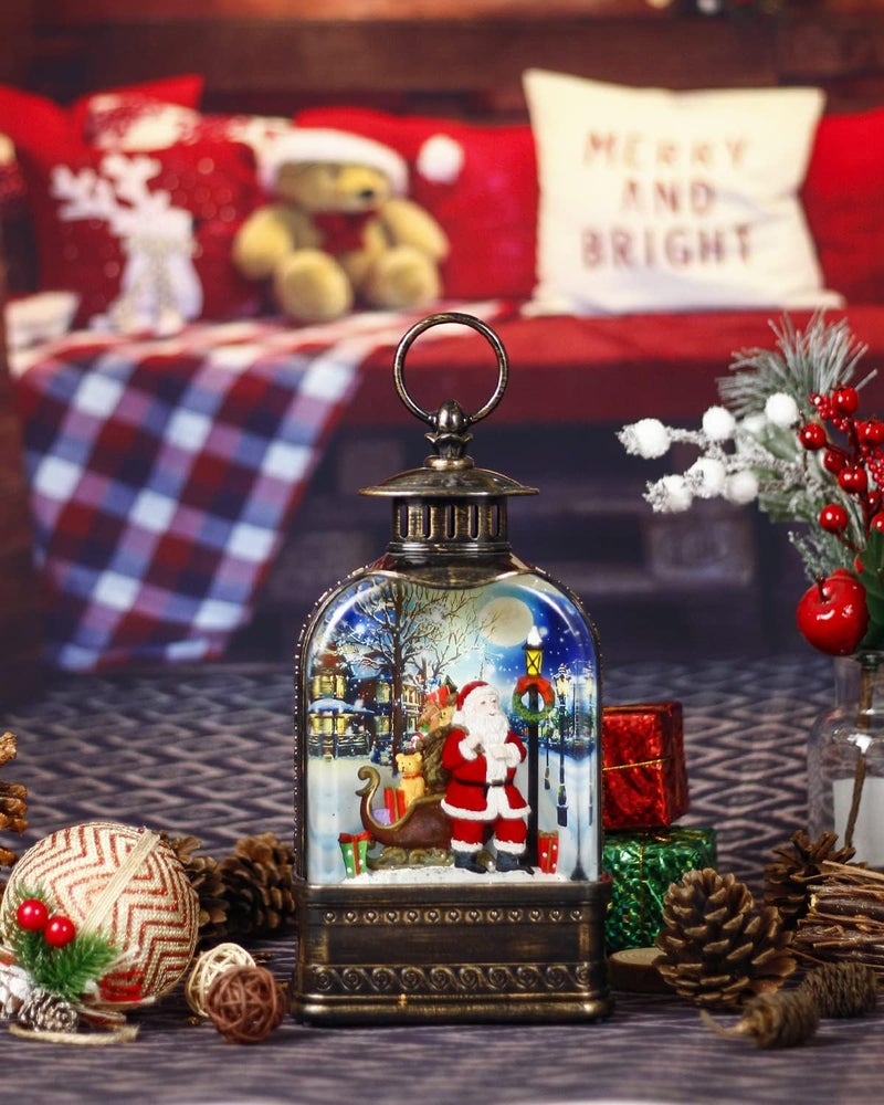 FIESTREL Christmas Snow Globes Santa Claus, Musical Light Up Snow Globes Lantern 6H Timer, Glitter Santa Snow Globe Christmas Decoration (11 Inch) - Image 5