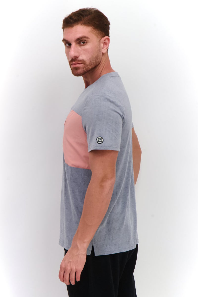 Avalanche Men Sportswear Fit Short Sleeve Chest Pocket T-Shirt, Grey - Image 4