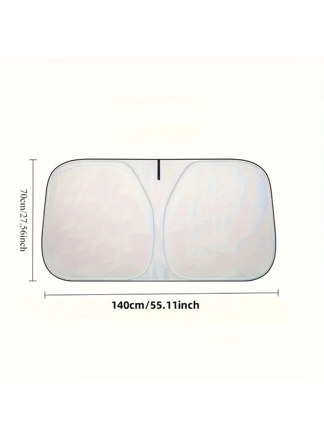 Foldable Car Windshield Sunshade 1pc for UV Protection and Interior Cooling All Seasons - Image 2
