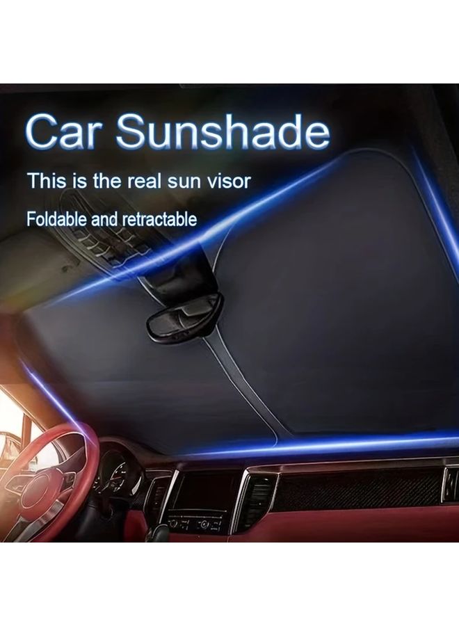 Foldable Car Windshield Sunshade 1pc for UV Protection and Interior Cooling All Seasons - Image 3
