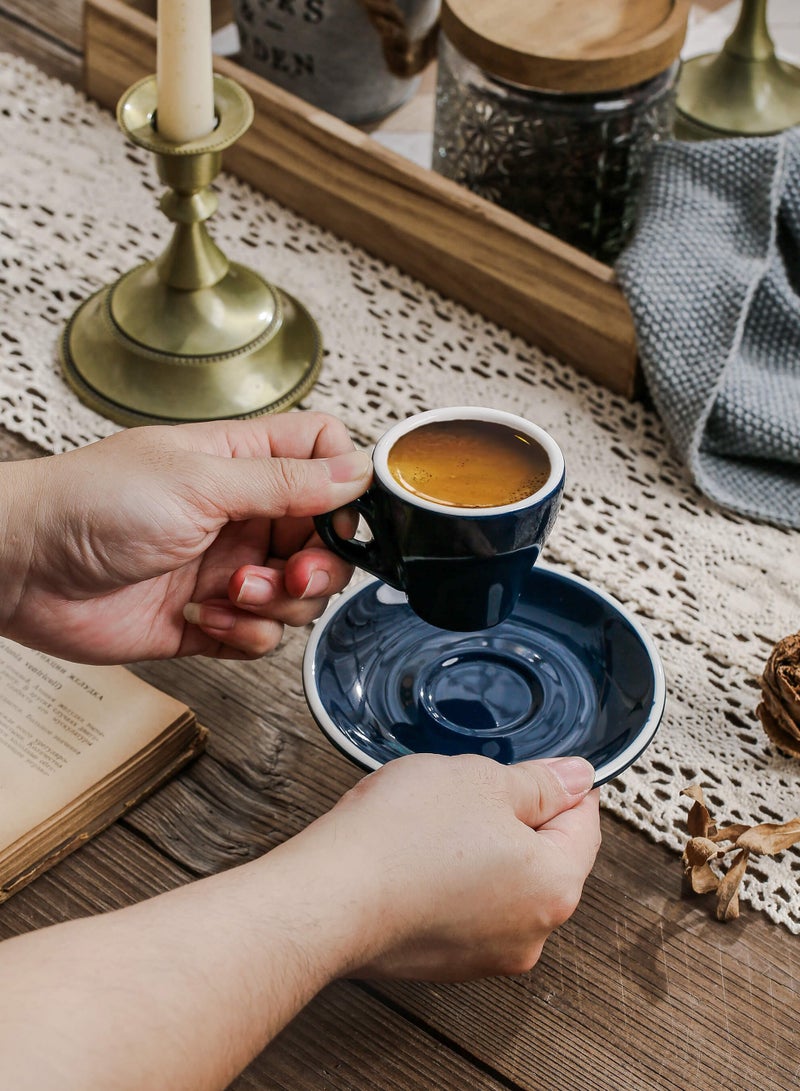 Shuer Ceramic Coffee cup, Espresso cup，Arabic coffee cup，Turkish coffee cup, Cup and Saucer Set Suitable for Home Office Restaurant Gifts Garden Party Home Afternoon Tea Set - Image 2