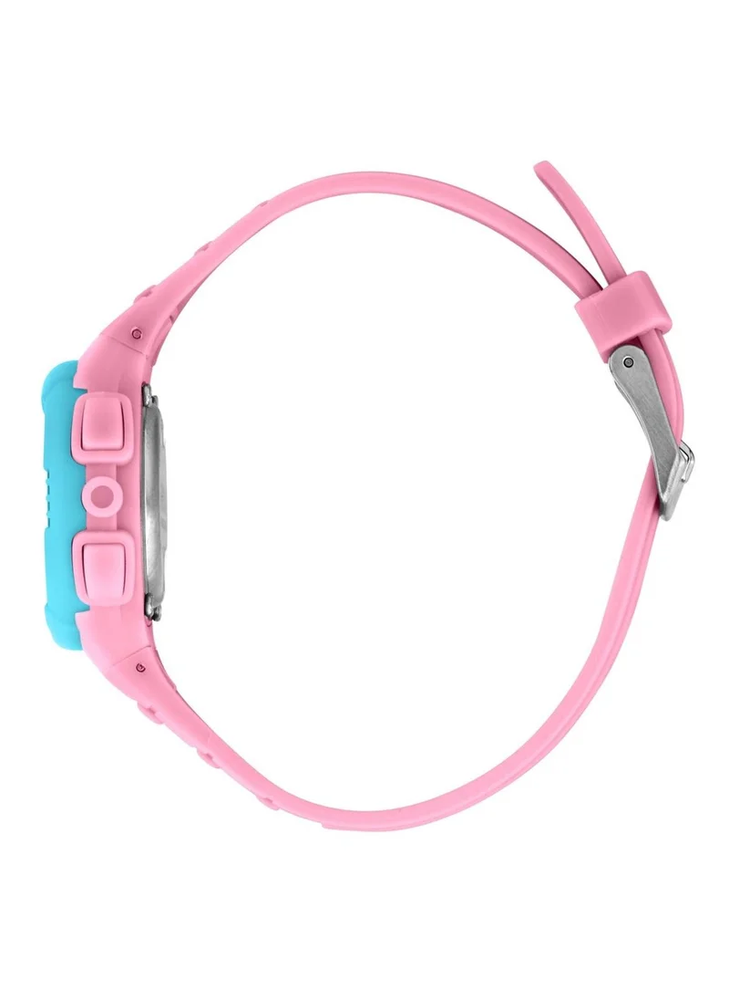 Kikou Neon Kids Digital Watch for Boys & Girls - Pink Sunray Dial, 31mm Round Case, Pink Polyurethane Strap, Quartz, 50M Water Resistant - R4551107002