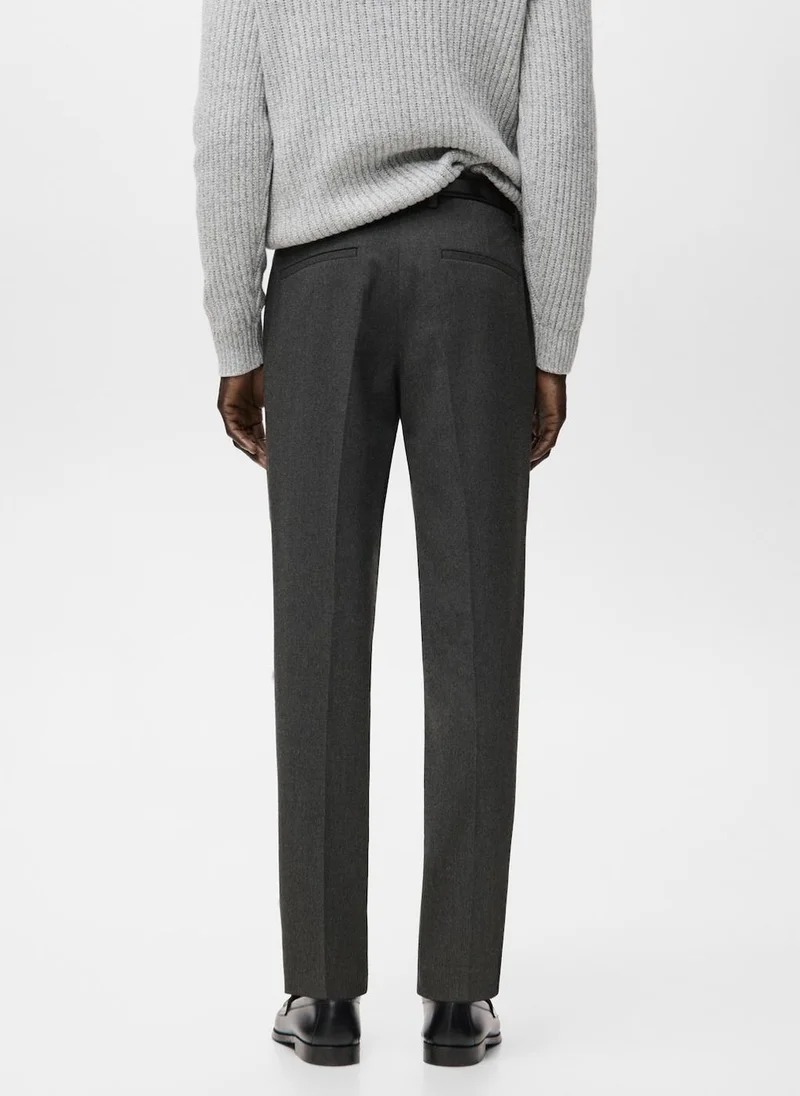 Mango Man Slim-fit flannel trousers