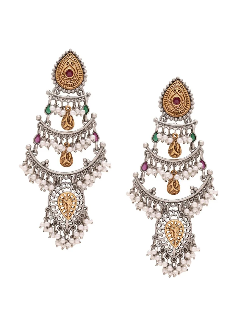 Priyaasi Oxidized Contemporary Chandbalis Earrings