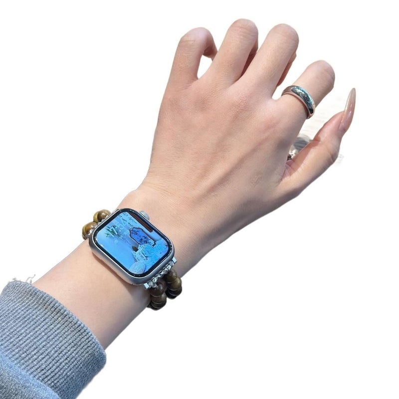 YZL سوار ساعة ذكية سوار راتنج متوافق مع Apple Watch بملاءمة قابلة للتعديل وحزام بديل للاستخدام اليومي باللون أخضر قابل للتعديل باللون الأخضر - Image 4