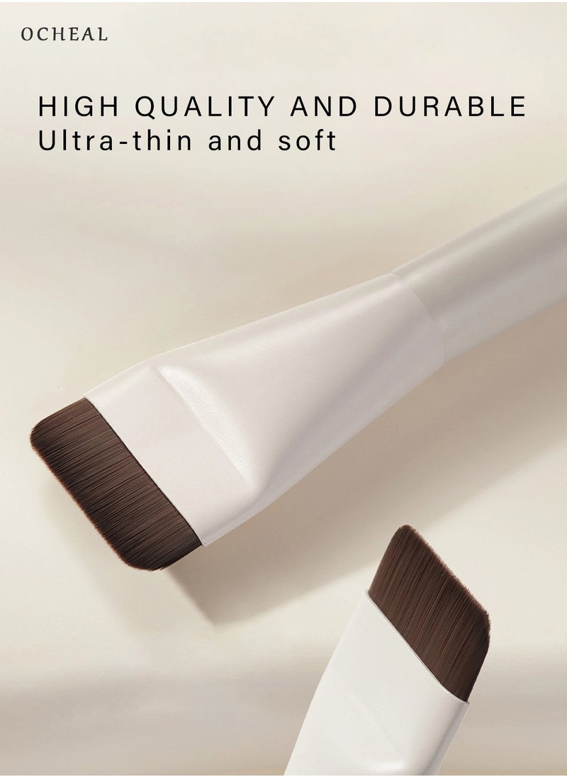 OCHEAL Flat Foundation Brush for Liquid Makeup,Ultra Thin Liquid Foundation Brush Premium Makeup Face Brush for Blending, Cream, Thin Foundation Brush Makeup Tool Face Foundation Flat Brush-white  - Image 4