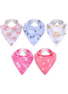 Janmercy Janmercy 5 Pack Adult Drool Bandana Bibs Soft Large Absorbent Bibs for Special Needs Waterproof, Kids, Men Women (Cute Pattern)  - Image 1