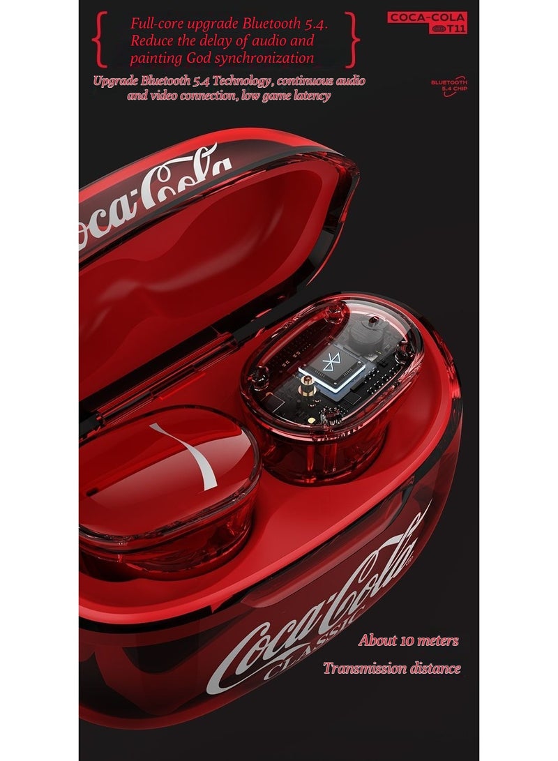 كوكا كولا سماعات رأس كوكا كولا T11 بلوتوث -اللاسلكية، الرياضية المناسبة، العالمية لكل من الرجال والنساء، مع وظيفة الحد من الضوضاء - Image 5