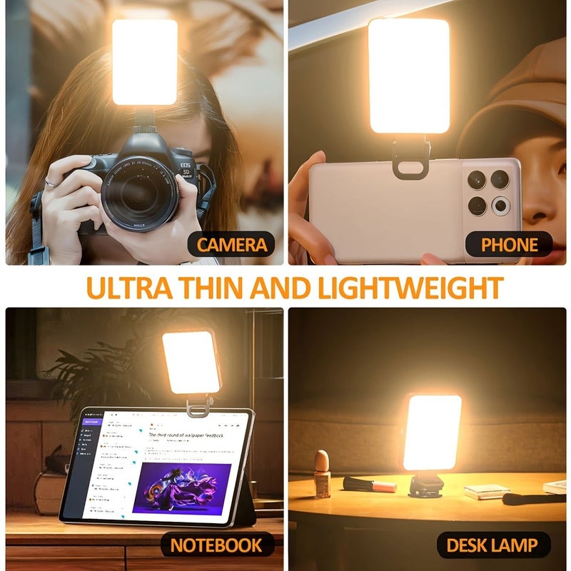 Black Magnetic Selfie Ring Light Rechargeable Clip On for Phone Laptop Tablet Video - Image 3