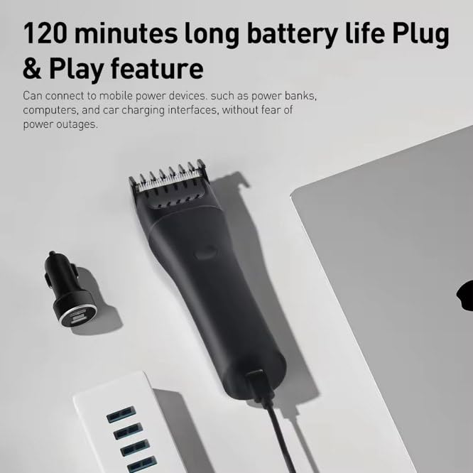 EZION Beard Trimmer for Men | Corded & Cordless Use | 120 Mins Battery | Ceramic Blades | USB-C Fast Charging | Travel Lock, LED Indicator | Body Hair Trimmer | Precision Grooming | 2-Year Replacement - Image 4