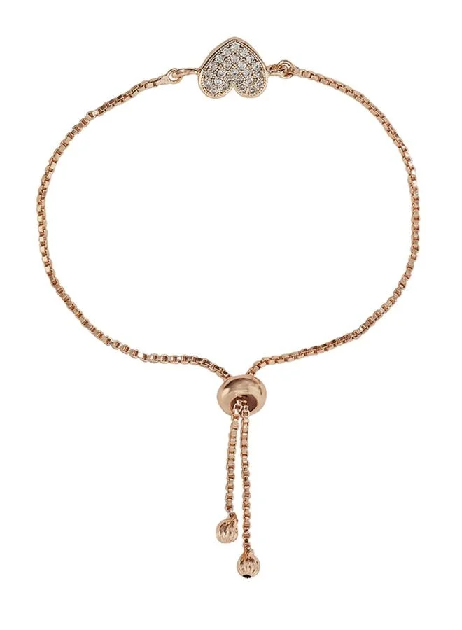 VOYLLA Gold Plated Faux Kundan Adorned Chain Style Brass Bracelet