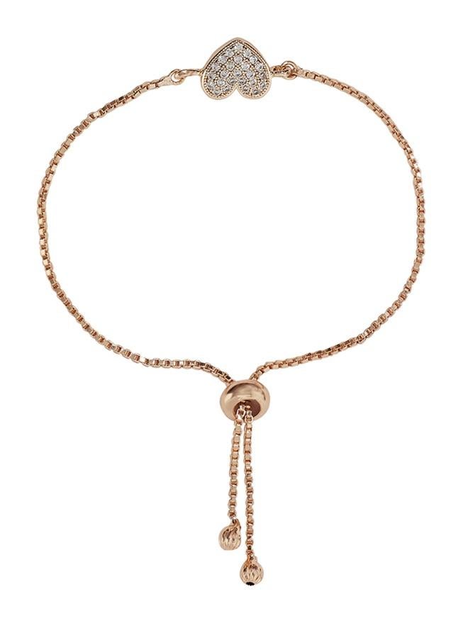 VOYLLA Gold Plated Faux Kundan Adorned Chain Style Brass Bracelet - Image 2