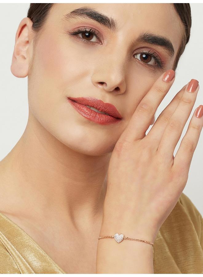 VOYLLA Gold Plated Faux Kundan Adorned Chain Style Brass Bracelet - Image 5